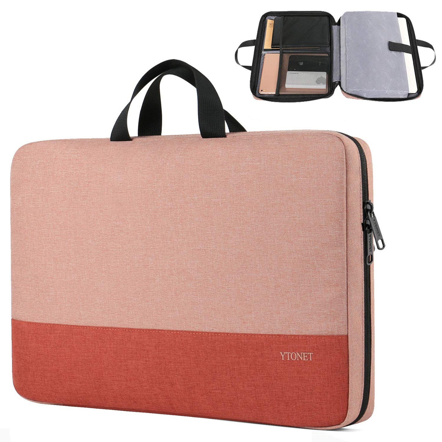 Ytonet Laptop Case, 15.6 inch TSA Laptop Sleeve Computer Bag Water Resistant Computer Case Carrying Cover Compatible for Lenovo, HP, Dell, Asus Notebook, Gifts for Men Women, Grey
