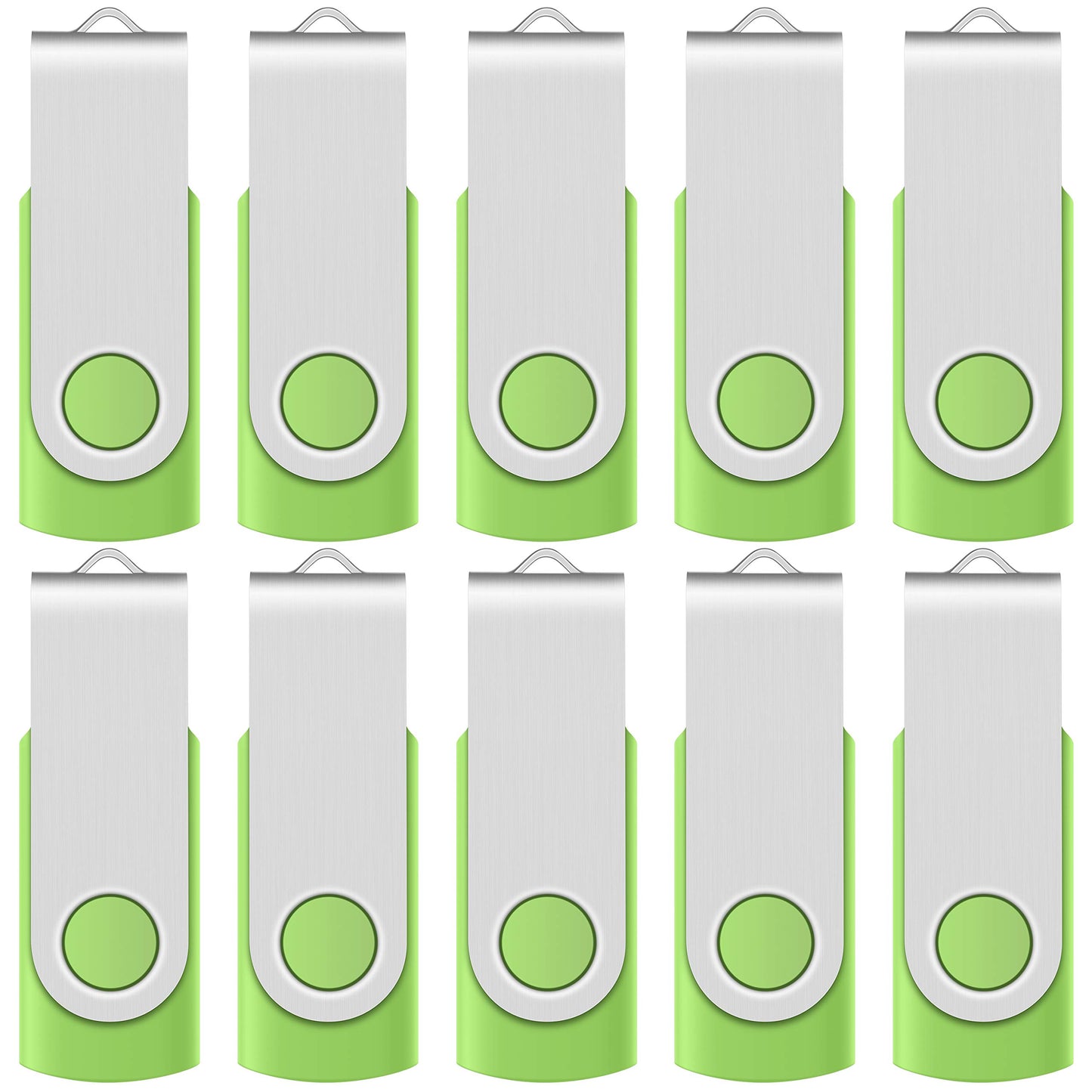 Enfain 16GB USB 2.0 Flash Drive 10 Pack | Swivel Thumb Drives with 31 Labels | Gift-Ready Packaging for Corporate Events, Office & Team Distributions (Black)