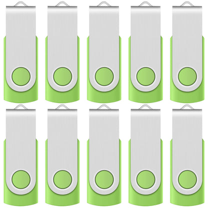 Enfain 16GB USB 2.0 Flash Drive 10 Pack | Swivel Thumb Drives with 31 Labels | Gift-Ready Packaging for Corporate Events, Office & Team Distributions (Black)