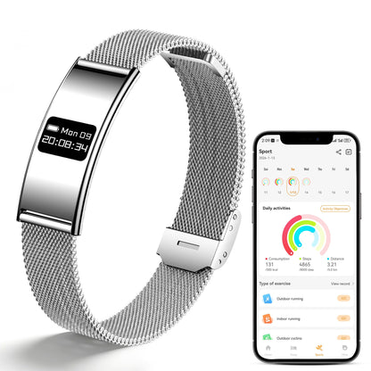 Smart Bracelet for Women Men,Wearable Activity & Fitness Tracker,All-Day Heart Rate/Stress/HRV/Step Monitor,24H Sleep Tracker,Multiple Sport Modes Smart Wristband with 2 Bands, Free APP