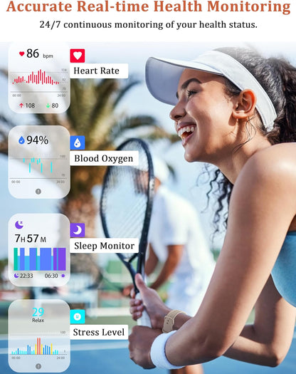 LODIMEKE Smart Watch, Alexa Built-in, Answer/Make Calls 44mm Smartwatch Women Men, 1.83" Sports Watch IP68 Waterproof, Heart Rate SpO2 Sleep Stress Monitor, Step Counter Watch for Android & iOS Phone