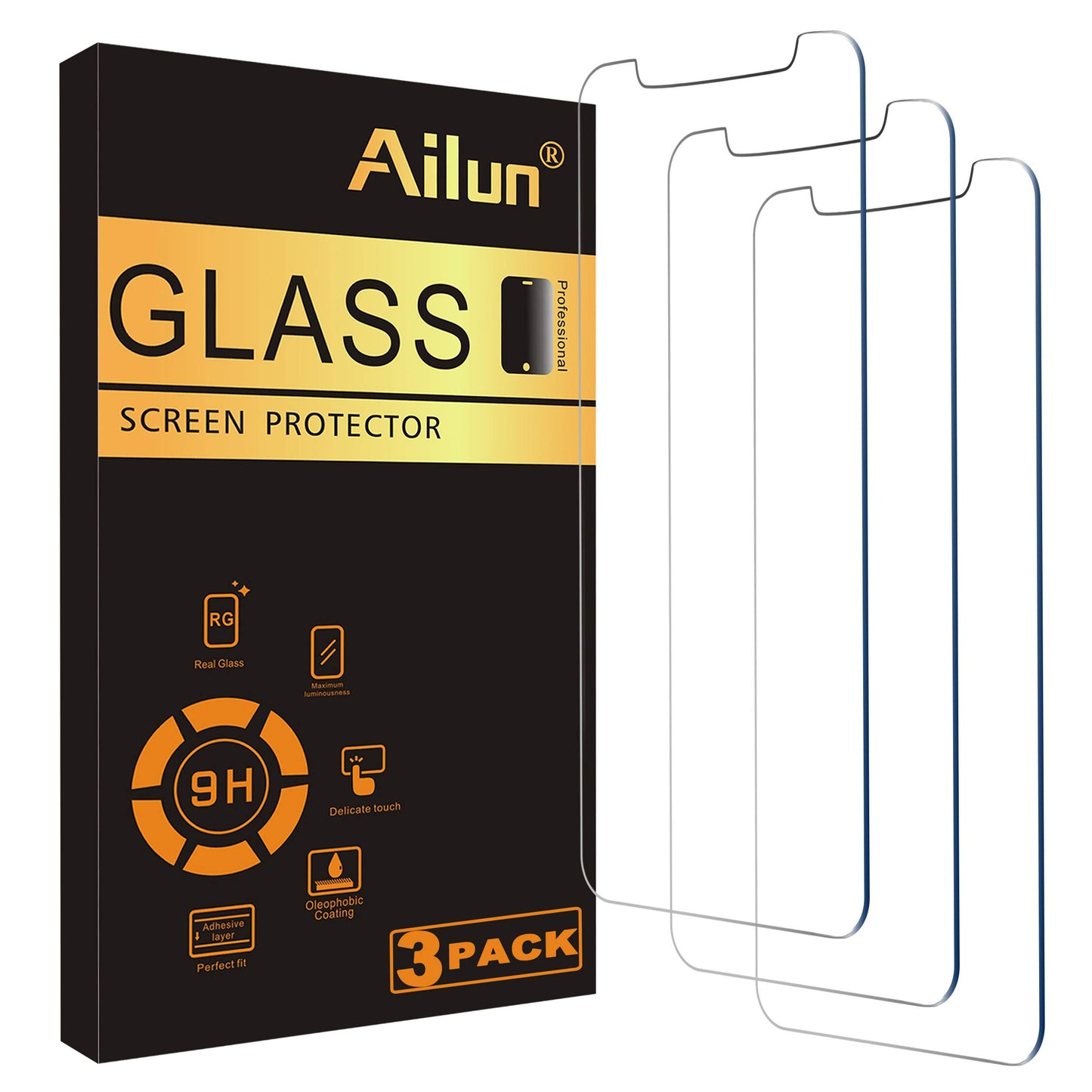 Ailun Screen Protector for iPhone 17e / iPhone 16e / iPhone 14 / iPhone 13 / iPhone 13 Pro [6.1 Inch] Display 3 Pack Tempered Glass, Case Friendly [Not for iPhone 16 6.1 Inch]