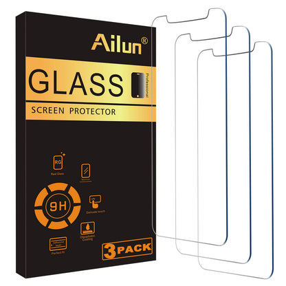 Ailun Screen Protector for iPhone 17e / iPhone 16e / iPhone 14 / iPhone 13 / iPhone 13 Pro [6.1 Inch] Display 3 Pack Tempered Glass, Case Friendly [Not for iPhone 16 6.1 Inch]