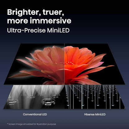 Hisense 65" U7 Mini-LED ULED 4K UHD Best Premium Gaming Smart Google TV (65U7SG, 2026 NEW) - Hi-QLED, Native 165Hz, VRR 330, HDR10+, Dolby Vision IQ · Atmos, IMAX Enhanced, Anti-Reflection, 2.1.2 Ch