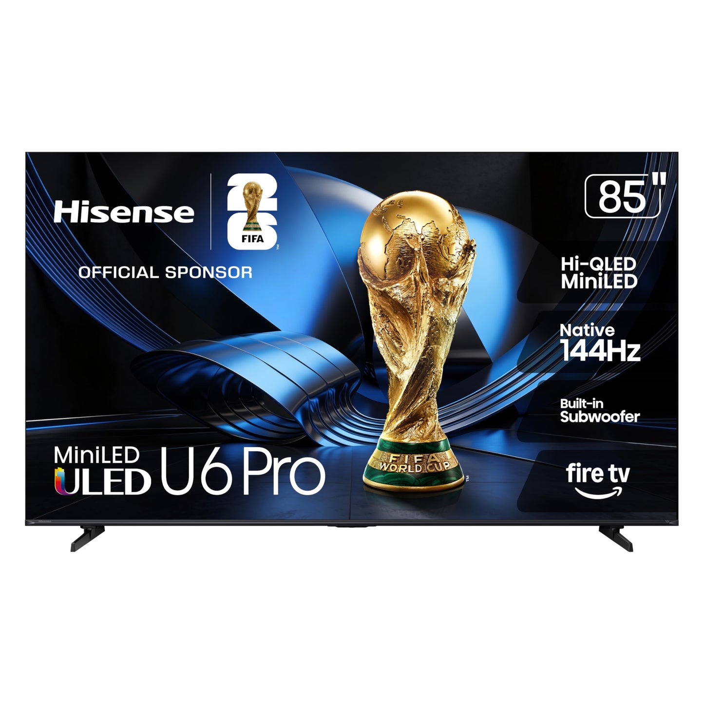 Hisense 75" U6 Pro Series Mini‑LED 4K UHD HDR Gaming AI Smart Fire TV (75U6SF Pro, 2026 New) – Hi-QLED, Native 144Hz, Motion Rate 480, Dolby Vision IQ,· Atmos, HDR10+, Glare-Free, Alexa+