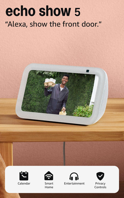 Amazon Echo Show 5 (newest model), Smart display, Designed for Alexa+, 2x the bass and clearer sound, Charcoal