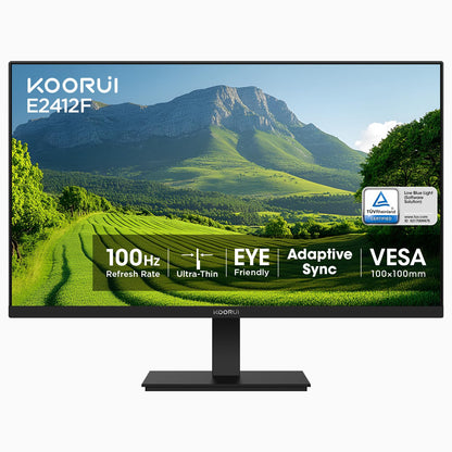 KOORUI New 22 Inch Computer Monitor FHD 1080P 120Hz PC Gaming Screen VA Panel Ultra-Slim Display 4000:1 Contrast Ratio with Adpitive Sync (HDMI/VGA/VESA Compatible 100x100mm/Audio Out), Tilt, Black