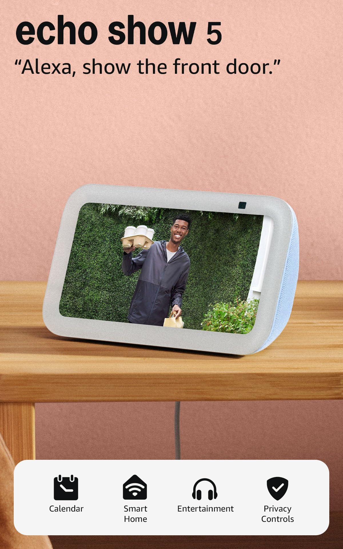 Amazon Echo Show 5 (newest model), Smart display, Designed for Alexa+, 2x the bass and clearer sound, Charcoal