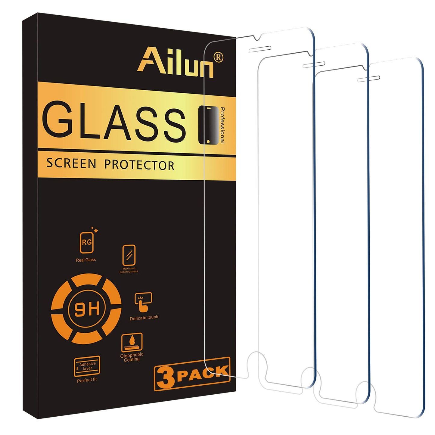 Ailun Screen Protector for iPhone 17e / iPhone 16e / iPhone 14 / iPhone 13 / iPhone 13 Pro [6.1 Inch] Display 3 Pack Tempered Glass, Case Friendly [Not for iPhone 16 6.1 Inch]