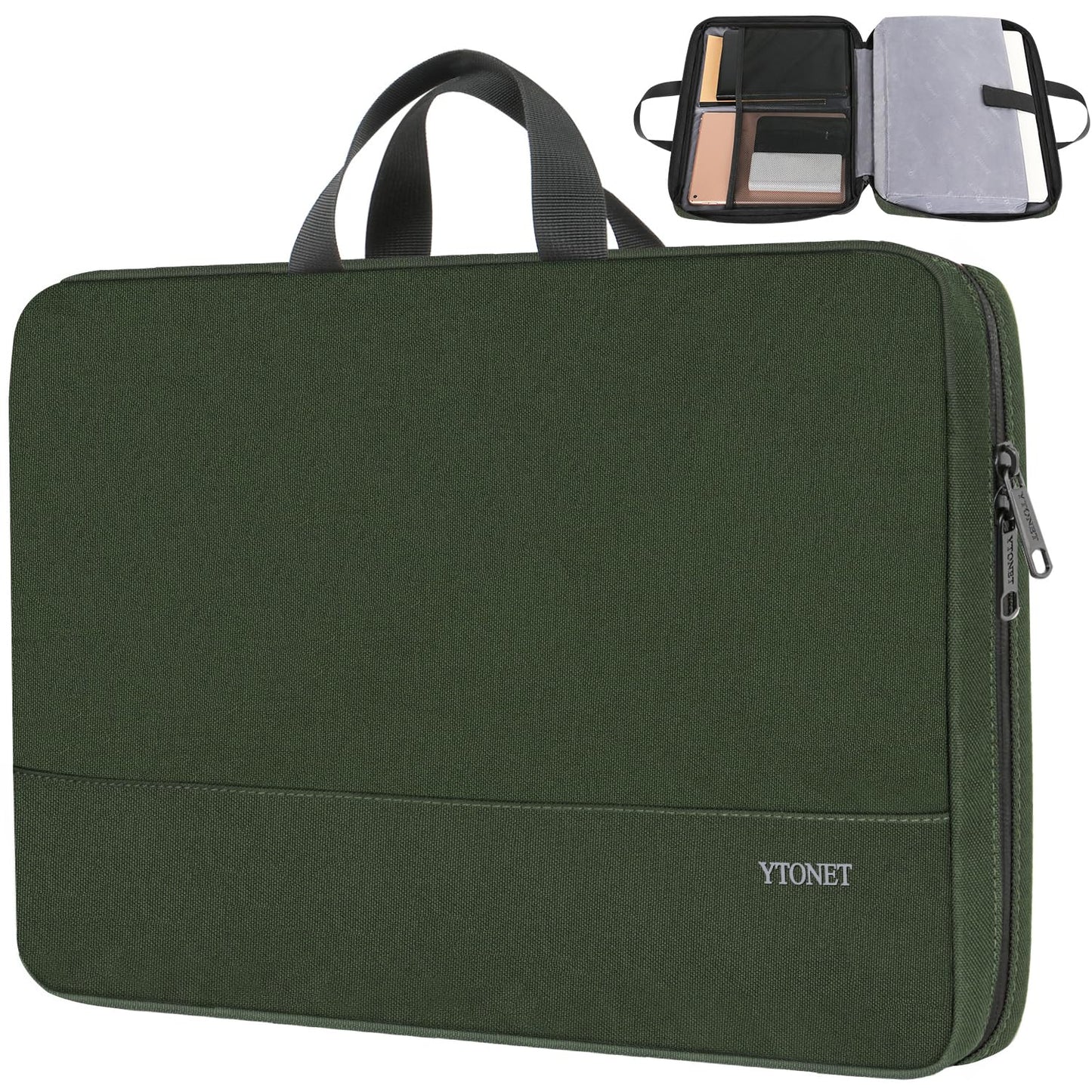Ytonet Laptop Case, 15.6 inch TSA Laptop Sleeve Computer Bag Water Resistant Computer Case Carrying Cover Compatible for Lenovo, HP, Dell, Asus Notebook, Gifts for Men Women, Grey