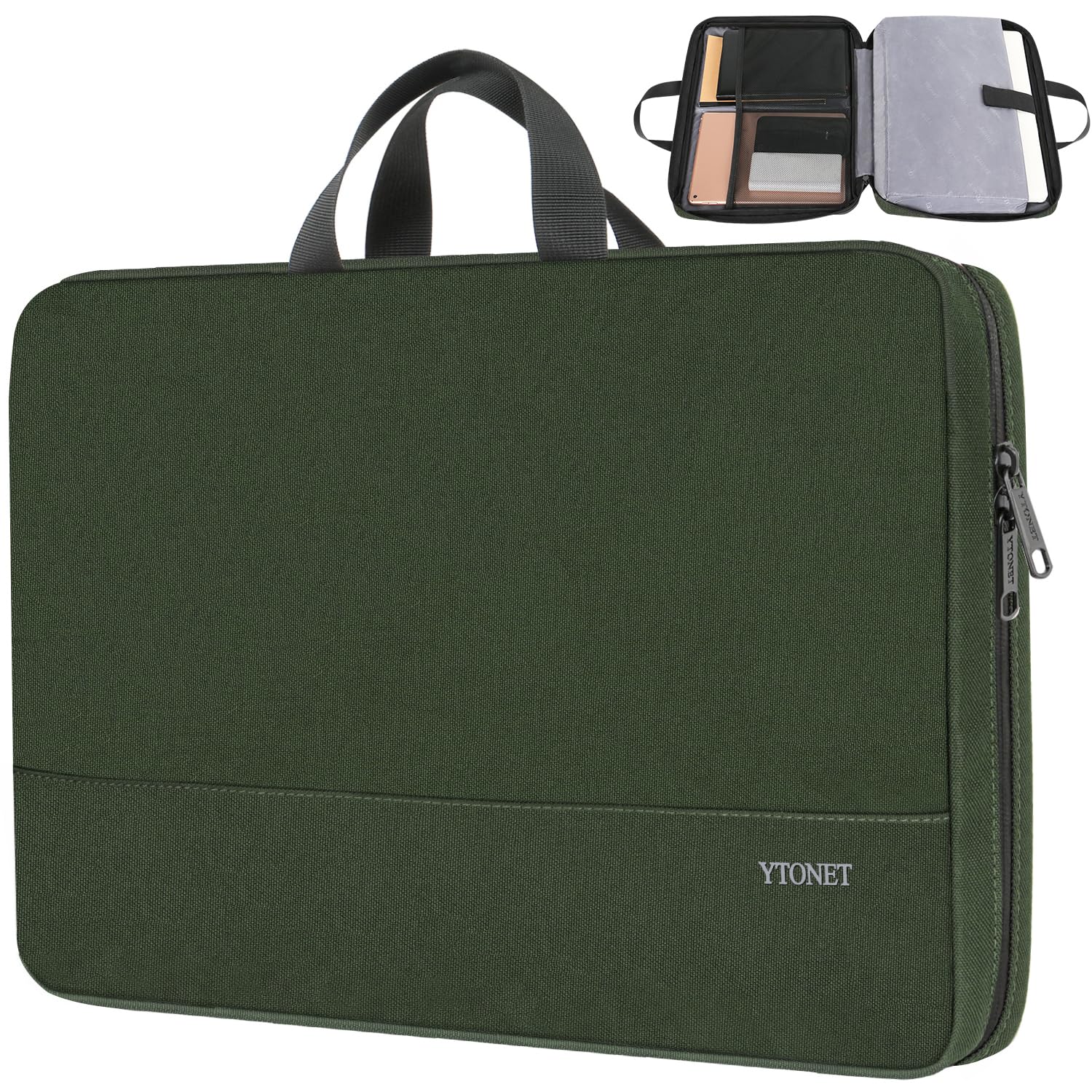 Ytonet Laptop Case, 15.6 inch TSA Laptop Sleeve Computer Bag Water Resistant Computer Case Carrying Cover Compatible for Lenovo, HP, Dell, Asus Notebook, Gifts for Men Women, Grey