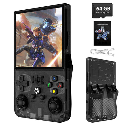 R36MAX Retro Handheld Game Console, 4.0 Inch IPS Screen Retro Gaming Console,Linux System, 4000mAh Battery Portable Pocket Mini Arcade, Built-in 128G,Retro Black