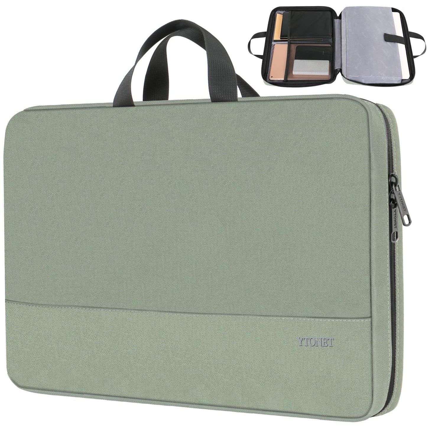 Ytonet Laptop Case, 15.6 inch TSA Laptop Sleeve Computer Bag Water Resistant Computer Case Carrying Cover Compatible for Lenovo, HP, Dell, Asus Notebook, Gifts for Men Women, Grey