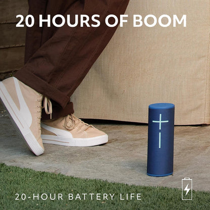 Ultimate Ears MEGABOOM 4 Portable Waterproof Bluetooth Speaker with Immersive 360-Degree Sound and Balanced Bass, Floating Speaker with 20-Hour Battery and 147ft (45m) Range - Blue