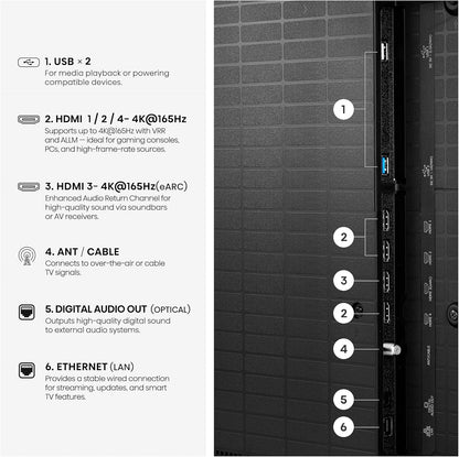 Hisense 65" U7 Mini-LED ULED 4K UHD Best Premium Gaming Smart Google TV (65U7SG, 2026 NEW) - Hi-QLED, Native 165Hz, VRR 330, HDR10+, Dolby Vision IQ · Atmos, IMAX Enhanced, Anti-Reflection, 2.1.2 Ch
