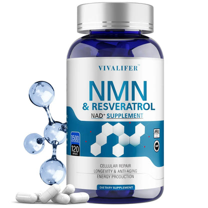 VIVALIFER NMN 500mg - NAD+ Supplement for Cellular Repair, Longevity, Anti-Aging & Energy